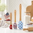 thumbnail image 4 of Cook with Color 3-Piece Heart Spatula Set, Silicone Baking Tools with Wood Handles, Oh My Stars and Stripes Patriotic, 4 of 5