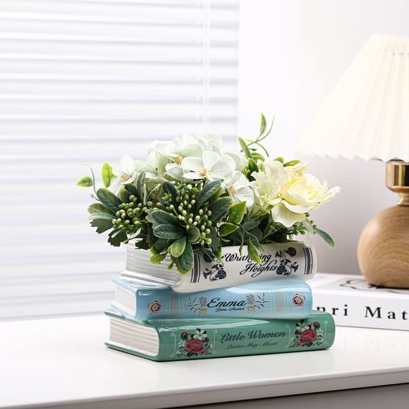 YVTVY Ceramic Book Vase for Flowers  Home  Decoraciones Para Sala Table Decor for Living Room Housewarming Wedding Anniversary Gifts
