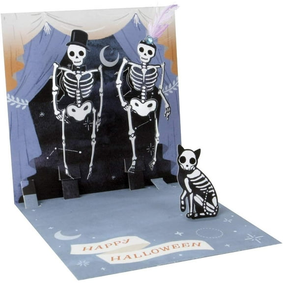 Up With Paper Skeleton Skit Pop-Up Halloween Card