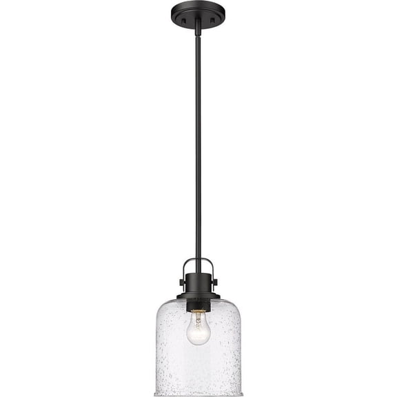 340P8-MB-Z-Lite-Kinsley - 1 Light Pendant In Transitional Style-12.5 Inches Tall and 8 Inches Wide-Matte Black Finish