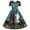 Sky Blue, variant on Edvintorg Vintage Dress Women Halloween Costumes Clearance Women's Halloween Casual Bowknot Princess Dresses Short Sleeve Round Neck Belted Irregular Printed Cocktail Dress