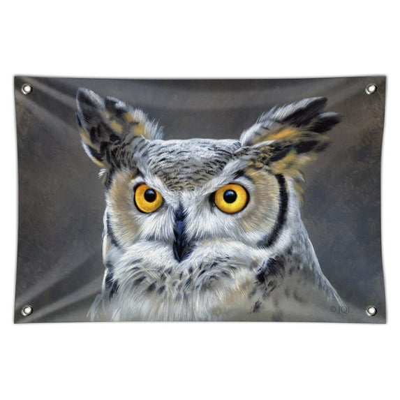Great Horned Owl Painting Home Business Office Sign