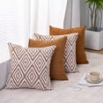 thumbnail image 7 of SUSIELADY Throw Pillow Covers Set of 4, 20"x20" Linen Decorative Square Couch Sofa Cushions, Accent Home Decor, Living Room, Bedroom, Chair, Golden Brown, 7 of 7