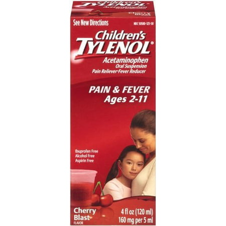 Children's TYLENOL® Oral Suspension, Fever Reducer and Pain Reliever, Cherry, 4 fl (Best Medicine For Acne On Back)