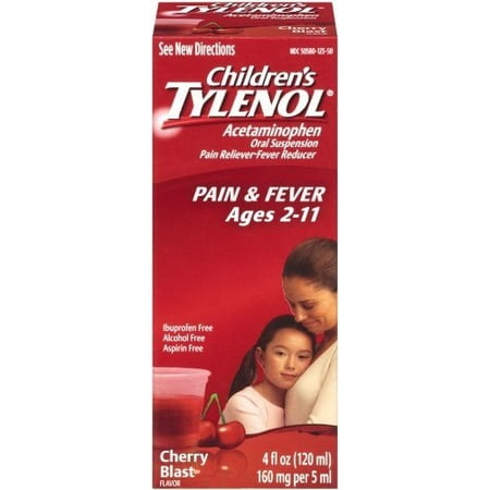 Suspension Cherry - Children's TYLENOL® Oral Suspension, Fever Reducer and Pain Reliever, Cherry, 4 fl oz