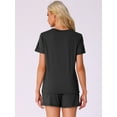 thumbnail image 3 of DARING DIVA Pajama Short Sleeve Top Shorts Loungewear Sleepwear Set XL Black, 3 of 6