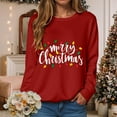 thumbnail image 2 of TTUHYWXI Women's Merry Christmas Oversized Pullover Sweatshirt With Lights - Holiday Xmas Sweater Top (Red, XXL), 2 of 6