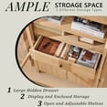 thumbnail image 5 of 71 " Tall Bookshelf with Storage, 4 Doors & Drawers, Wooden Arched Bookshelf for Living Room Office, 5 of 7