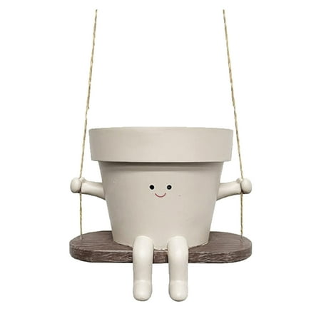 Swing Face Planter Pots Wall Hanging Head Planters Face Resin Flower Pot Creative Succulents Pot For Indoor Outdoor Home Decor & Gifts