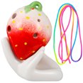 thumbnail image 1 of Strawberry Ocarina Toy Seis hoyos Ocarina Instrumento de juego con Lanyard Support Holder Music Score para niños y principiantes, 1 of 4