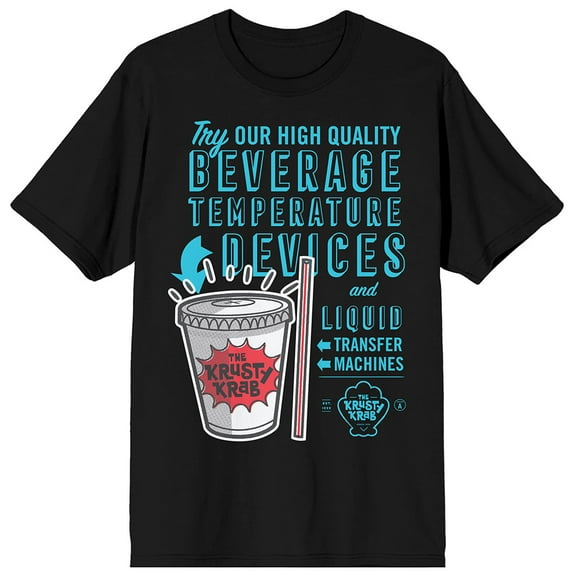 The Krusty Krab Beverage Black Tee-XS