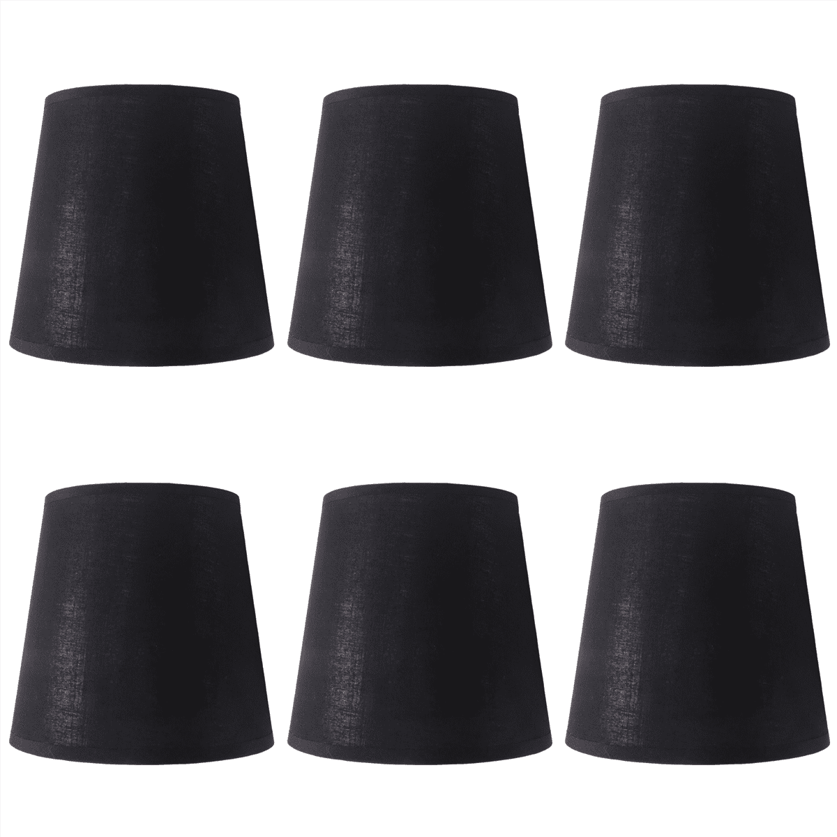 Set of Six Black with Gold newest Lining Chandelier Lamp Shades