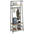 thumbnail image 1 of Ourlova Coat Rack Hall Tree with Shoe Bench, 4-in-1 Entryway Organizer, 5 Hooks, Steel Frame, Industrial Style, 1 of 7