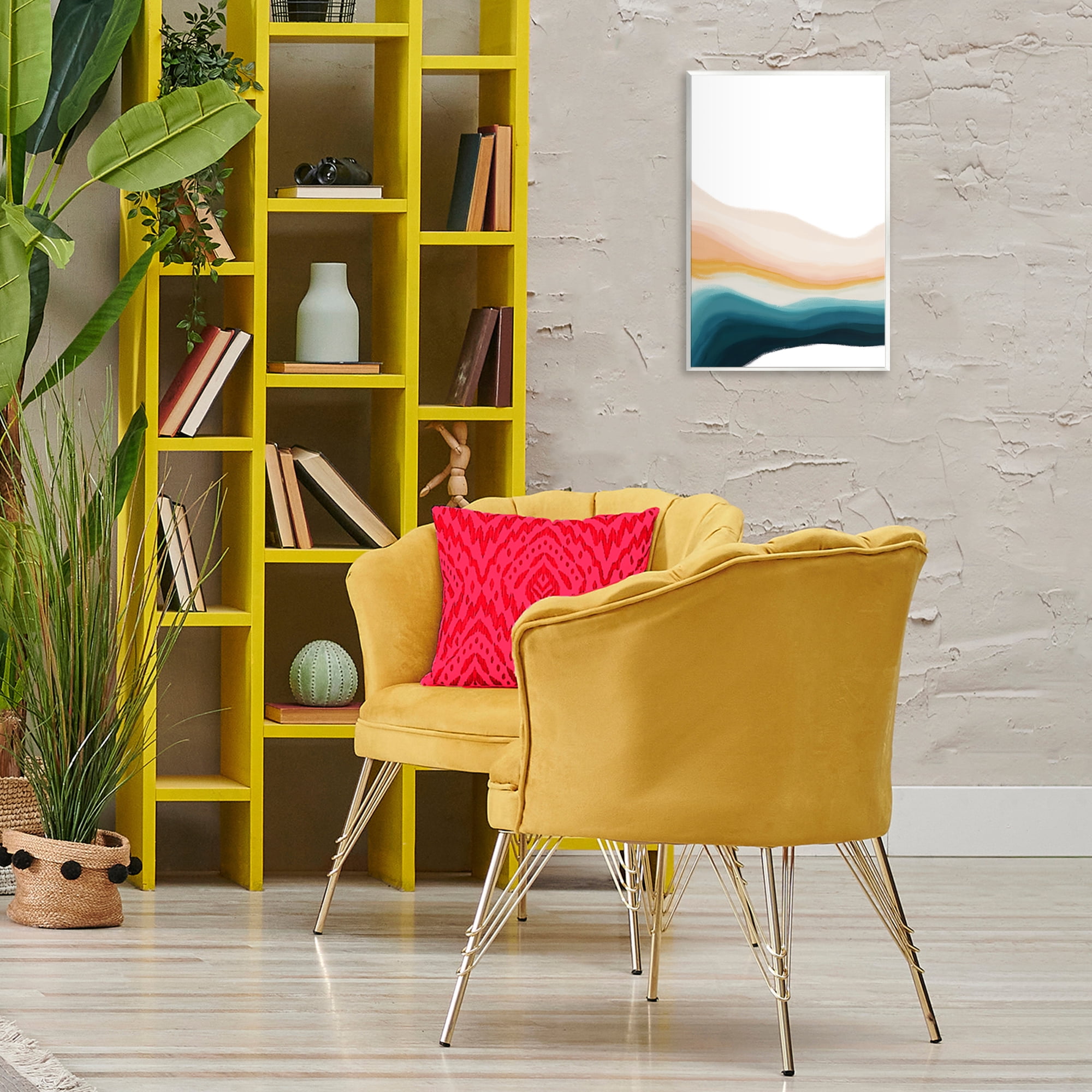 Stupell Industries Peach Swirl Landscape Abstract Painting Unframed Art Print Wall Art, 13 x 19