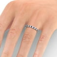 thumbnail image 4 of 0.34 Ct Round Cut Blue Sapphire Real Diamond Beautiful Eternity Band for Engagement 14K White Gold Size 4.5, 4 of 7