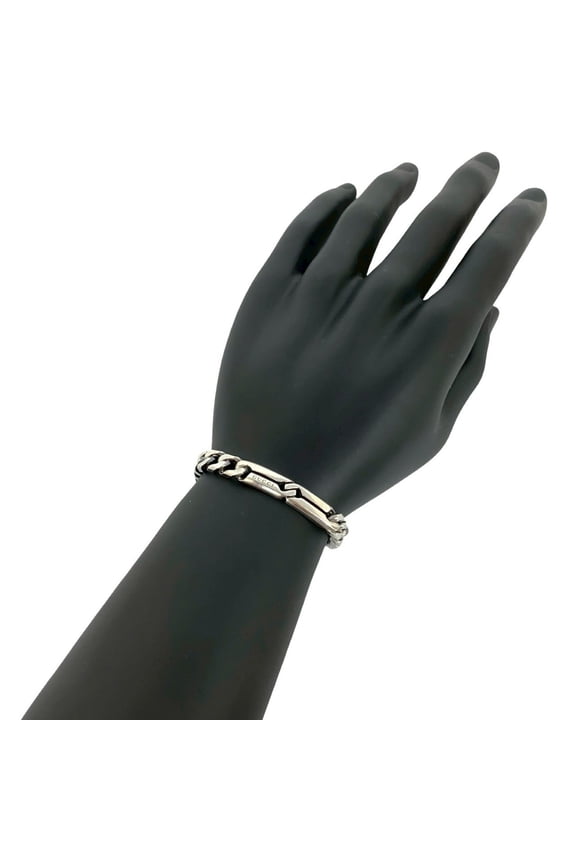 Pre-Owned GUCCI Knot Infinity Bracelet Logo Silver 925 Chain Bangle 67214 (Good)