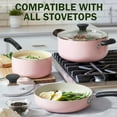 thumbnail image 5 of Cook N Home Pots and Pans Set Nonstick, 10-Piece Ceramic Kitchen Cookware Sets, Nonstick Cooking Set with Saucepans, Frying Pans, Dutch Oven Pot with Lids, Pink, 5 of 7