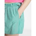 thumbnail image 4 of No Boundaries Striped Seersucker Bungee Shorts, 2" Inseam, Women's XXS-XXL, 4 of 5