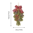 thumbnail image 3 of Cadancy Christmas Door Hanger Swag with Pine Branches Pine Cones Berry Clusters Buffalo Plaid Bow Jingle Bells Rustic Farmhouse Entryway Wall Decoration Holiday Party Supplies, 3 of 8