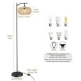 thumbnail image 2 of IC INSTANT COACH Boho Farmhouse Floor Lamp & Foot Switch - 4.9FT Rattan Standing Lamp for Living Room, Bedroom, Office - Modern Rustic Lighting with Easy Assembly, 2 of 7