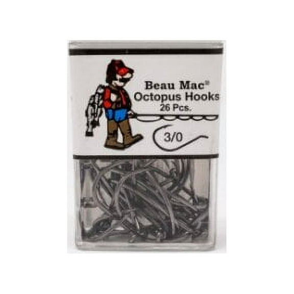 Beau Mac Octopus Hooks Black size 3/0 BEAUKOB-3/0