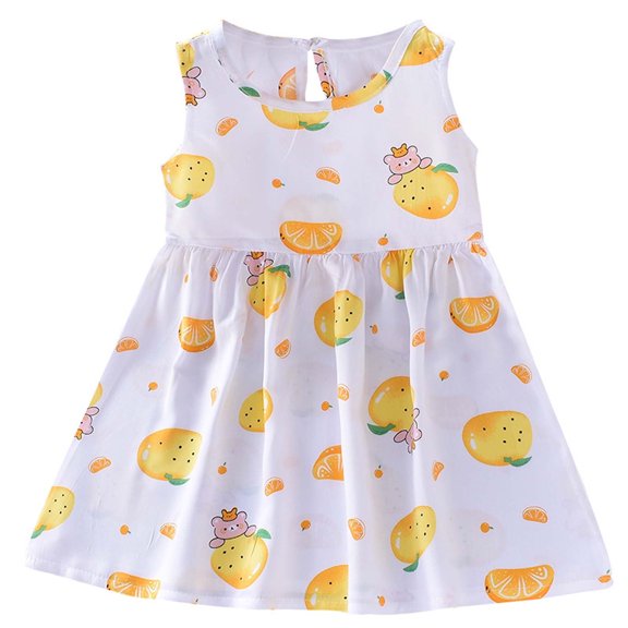 Odeerbi 2024 Summer Toddler Baby Girls Sleeveless Dress Tank Dress Children's Clothing