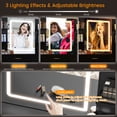 thumbnail image 4 of 39.4”Makeup Vanity Set with LED Light Mirror & Power Outlet, 8 Drawers, 3 Color Modes & Adjustable Brightness, Corner Vanity, L Shape Change, Black, 4 of 9