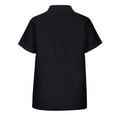 thumbnail image 6 of jsaierl Women Casual Stand Collar Short Sleeve Solid Color Shirt Top Single-Breasted Cardigan Blouse With Pockets, 6 of 8