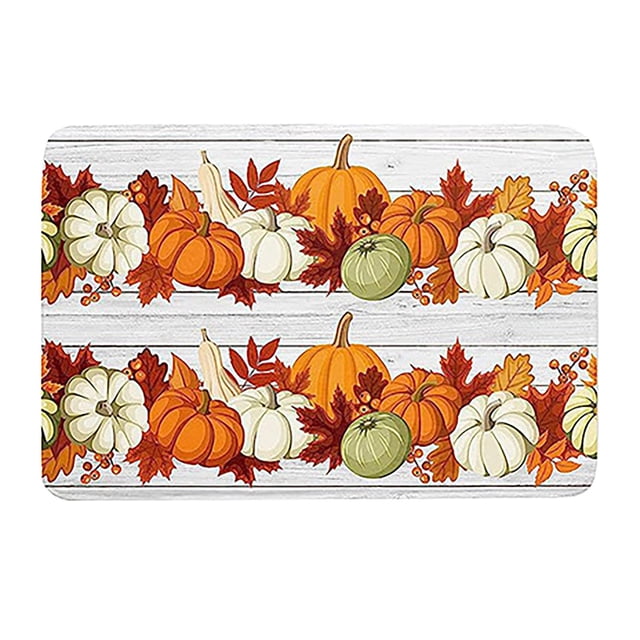 Halloween Decorations Entry Way Door Mat Indoor Thanksgiving Welcome Happy Ha Rvest Happy Fall Pumpkin Print Color Block Non Slip Funny Rugs