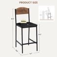 thumbnail image 2 of Modern Bar Table and Chairs Set for 2, Counter Height Dining Furniture with PU Upholstered Stools, Backrest & Footrest – Gray / Retro Color, 2-Pack / 4-Pack / 1+2 Set Options, 2 of 7