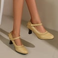 thumbnail image 2 of Dsscvnef Retro Round Toe Strap High Heel Mary Jane Shoes for Women, 2 of 7