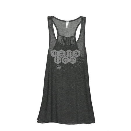 Bebe Tank - Thread Tank Mama Bee Women's Sleeveless Flowy Racerback Tank Top Charcoal Small