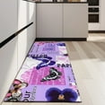 thumbnail image 4 of Purple Butterfly Flower Text Pattern Kitchen Rug Mat,Kitchen Runner Rugs Non Skid Washable,Decorative Kitchen Floor Mats for Kitchen,Sink,Laundry,17"X47", 4 of 5