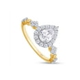thumbnail image 2 of AFFY 18K Yellow Gold Plated Sterling Silver 1.20CT Moissanite Diamond Halo Teardrop Engagement Ring-12, 2 of 5