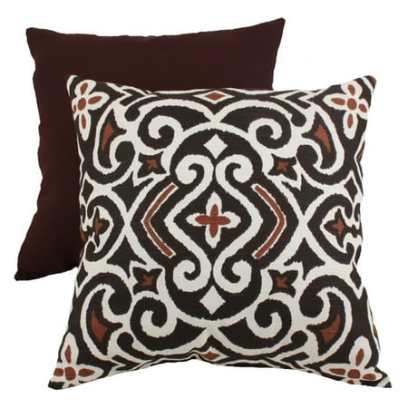 UPC 751379434148 product image for Pillow Perfect Decorative Brown and Beige Damask Square Toss Pillow | upcitemdb.com