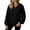 Black, variant on Women's Hooded Snap-Front Pullover, Long Sleeve Warm Sweatshirt, Solid Color Winter Casual Top(Red/S)