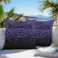 thumbnail image 5 of Outdoor Waterproof Pillow Covers Happy Halloween Black Bats Decorative Throw Pillow Protectors,Scary Purple Pillowcase Cushion Cases for Patio Sofa Garden Couch,24x24in,Pack of 2, 5 of 9