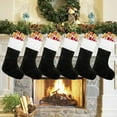 thumbnail image 4 of Jumbo Black Plush Christmas Stocking, 17-Inch Giant Oversized Xmas Hanging Mantel Decor with White Cuff, 4 of 9