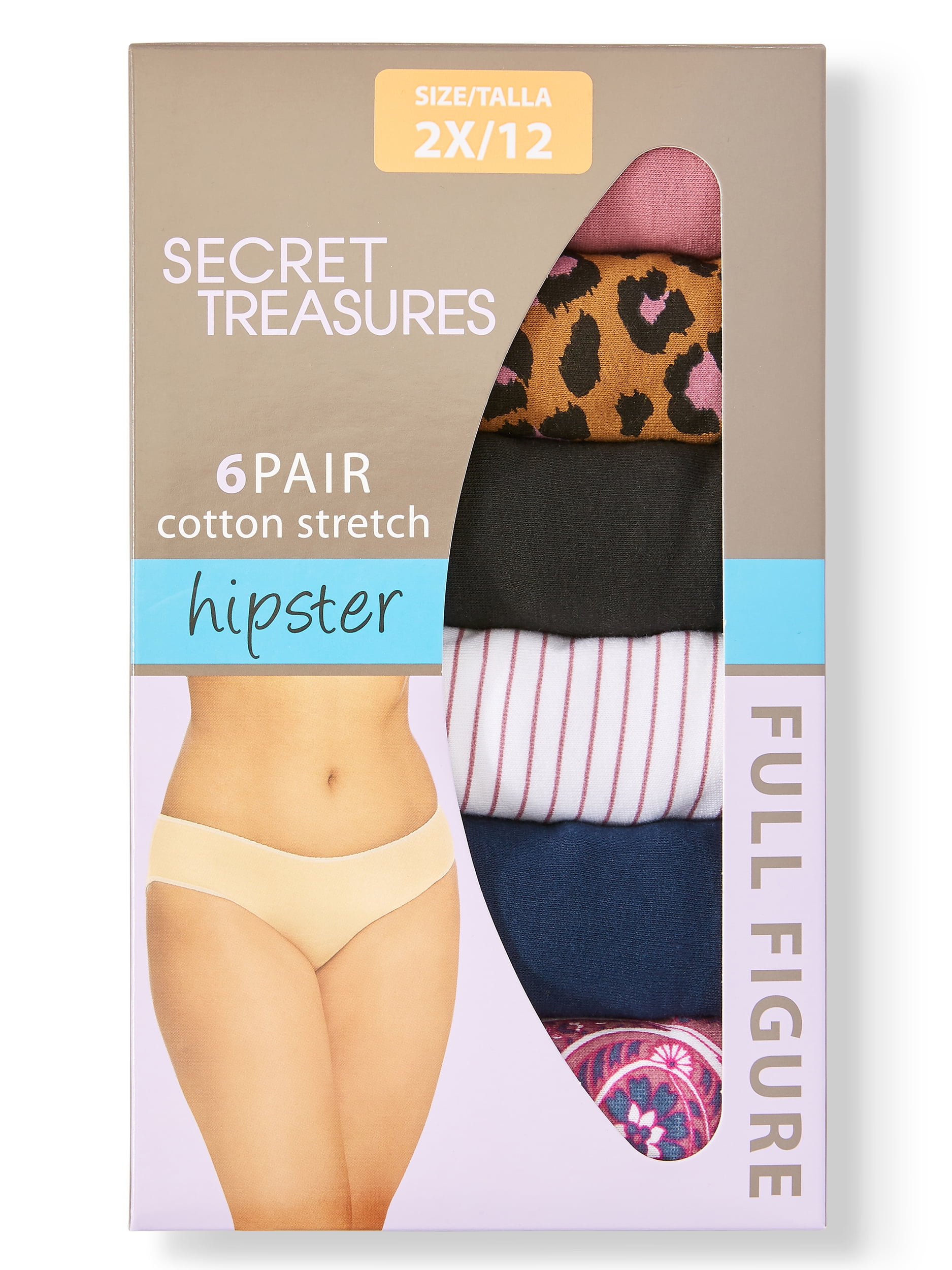 Secret Treasures Women's Seamless Full Figure Hipster Panties 6-Pack Plus  Size 4X (14) : : Clothing, Shoes & Accessories