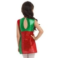 thumbnail image 2 of Yartina Kids Girls Striped Sequins Dance Dress Sparkly Christmas Party Princess Performance Jumpsuit Green 12, 2 of 7