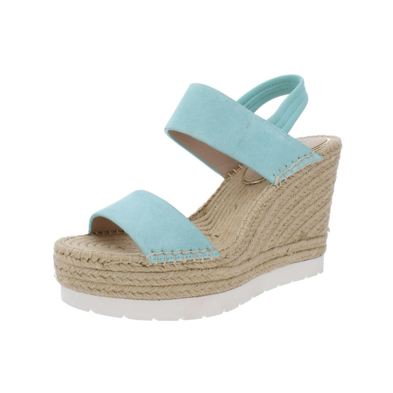 Kenneth Cole Womens Oliva Simple EVA Suede Wedge Sandals Blue 8 Medium B M