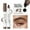 Black Brown, variant on Hauiodp Microblading Eyebrow Pencil Eyebrow Contouring Pencil With A Fork Tip Waterproof 4 Tipped Spoolie Brush Brow Pen Natural Makeup Effect 1.25ml