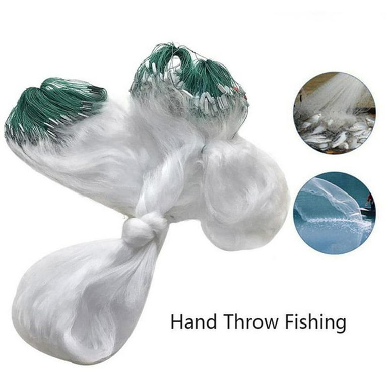 X/Y Hand Throwing Net Monofilament Fishing Cast Net Commercial Fish Netting  Saltwater Professional Fishing Net Fishing Enthusiast Tool for Bait Trap  Fish,Diagonal Mesh Size 1/1.5in,L 26/49/65ft Q1K4 
