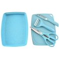 thumbnail image 4 of Utensilios de cocina, juego de 5 piezas de paja de trigo para cocina, apto para lavavajillas, color azul., 4 of 4