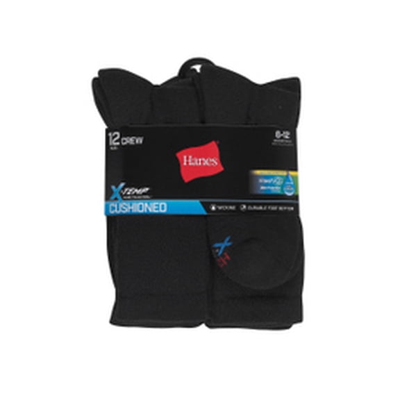 Hanes Men's FreshIQ X-Temp Active Cool Crew Socks 12-Pack