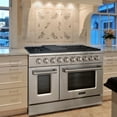 thumbnail image 2 of Akicon 48" Slide-in Freestanding Professional Style Gas Range with 6.7 Cu. Ft. Oven, 8 Burners, Convection Fan, Cast Iron Grates. Stainless Steel, 2 of 8