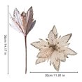 thumbnail image 6 of KGJQ Artificial Flowers, Handmade Bead Cluster Christmas Poinsettia Velvet with Gold Glitter Fabric Petals, Reusable Floral Ornaments for Xmas Tree Window Display Holiday Decor, 6 of 8