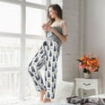 thumbnail image 5 of Pofeuu Blue Leaves Print Women's Fashion Pajama Pants with Pockets Comfy Drawstring Sleep Lounge Bottoms-Small, 5 of 6