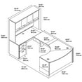 thumbnail image 6 of Series C Left Handed Bow Front U Shaped Computer Desk with Hutch in Mocha Cherry, 6 of 7