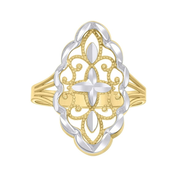 10kt Two-tone Gold Womens Fashion Ring 2.2 Grams